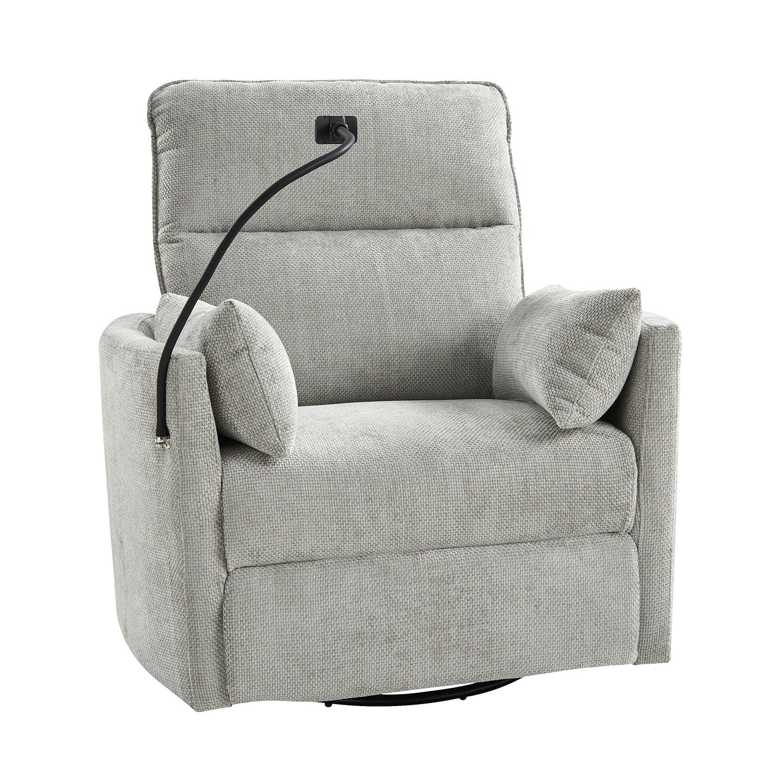 Archibald Power Rocking Swivel Nursery Recliner in Light Grey