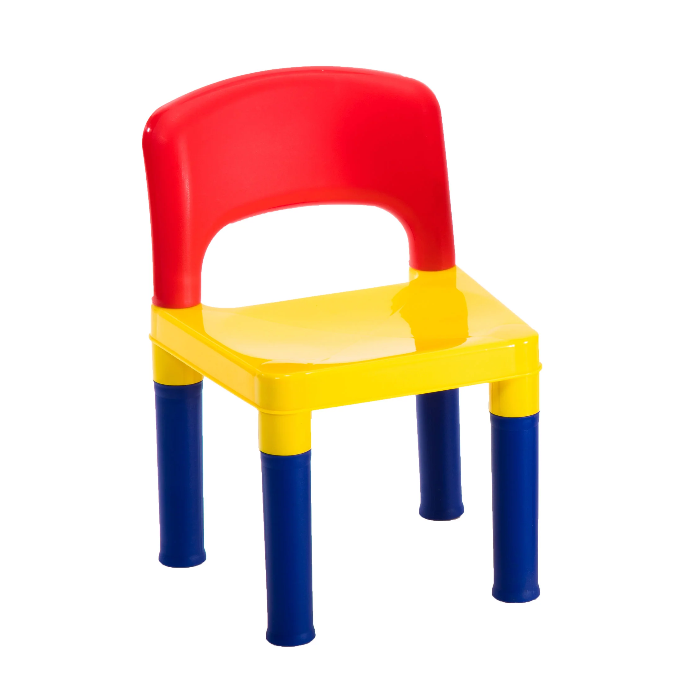 Kids Table & 2 Chairs Plastic Set (Blue, Red & Yellow)