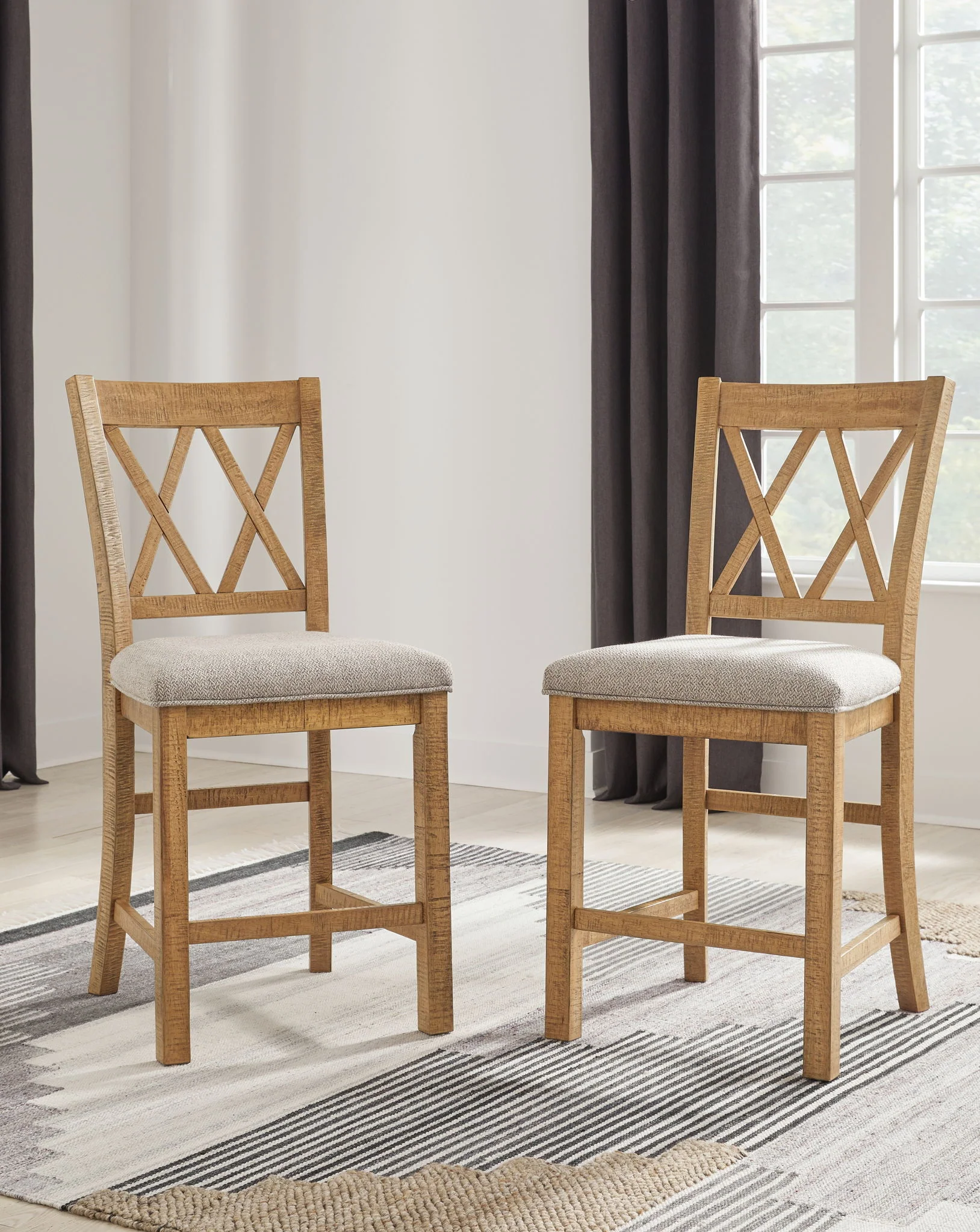 Havonplane - Upholstered Barstool (Set of 2) - Brown