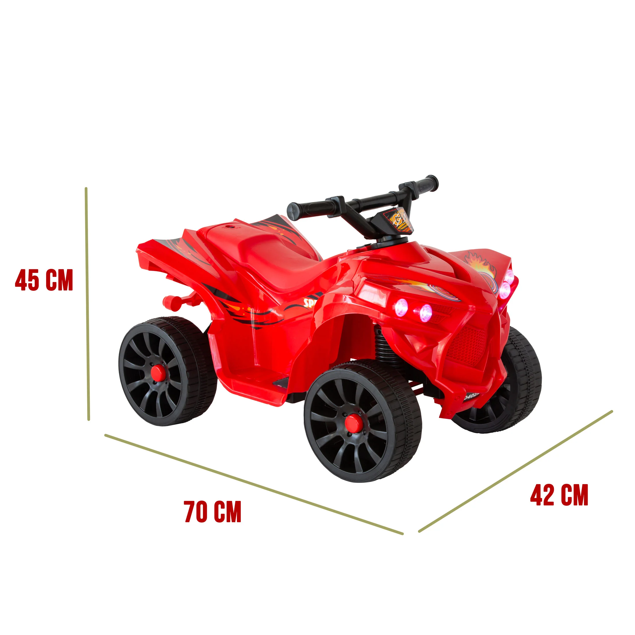 Rechargeable Ride-on Quad bike (Red) with Safe Braking System