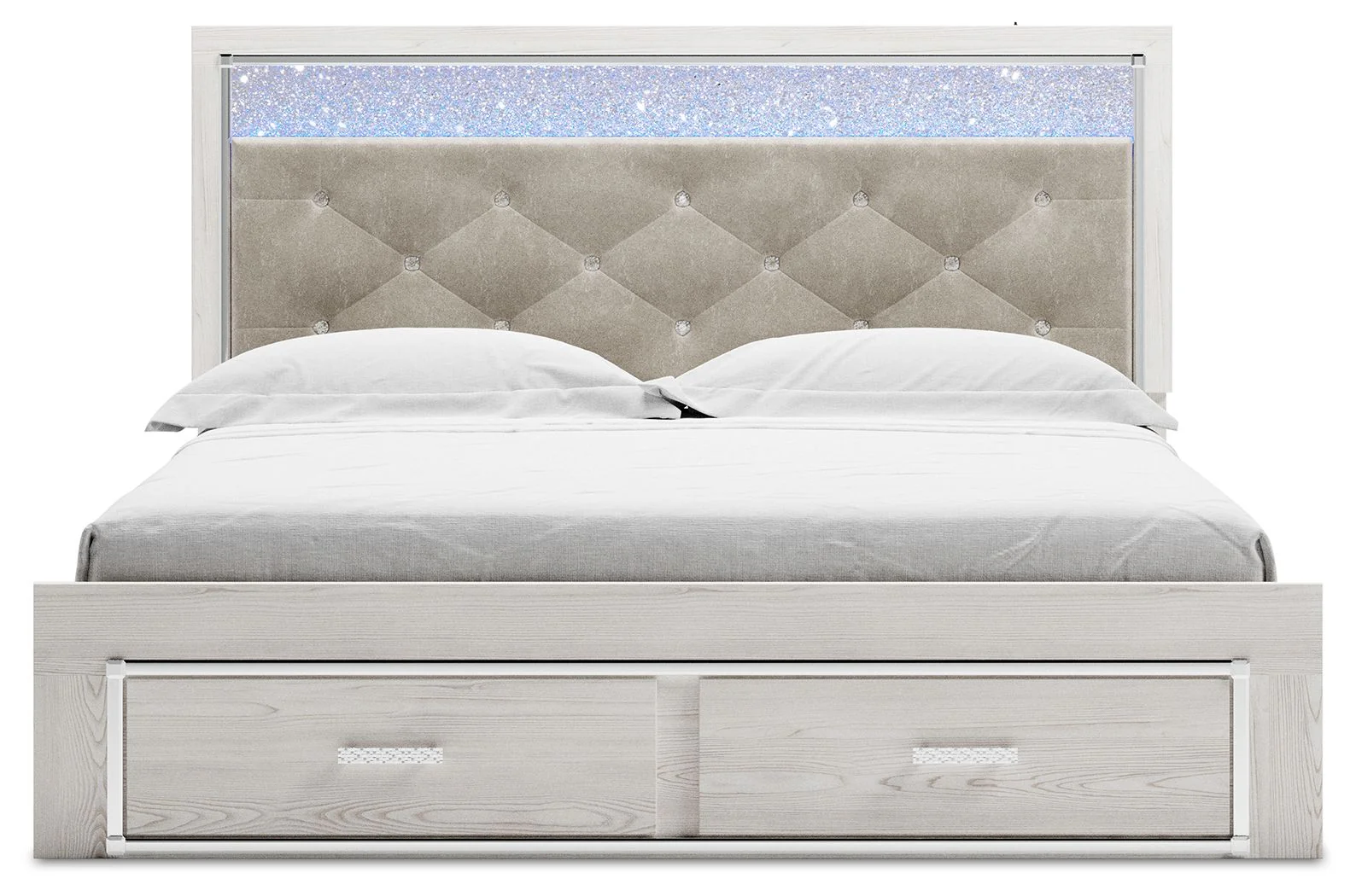 Altyra - King Upholstered Storage Bed - White
