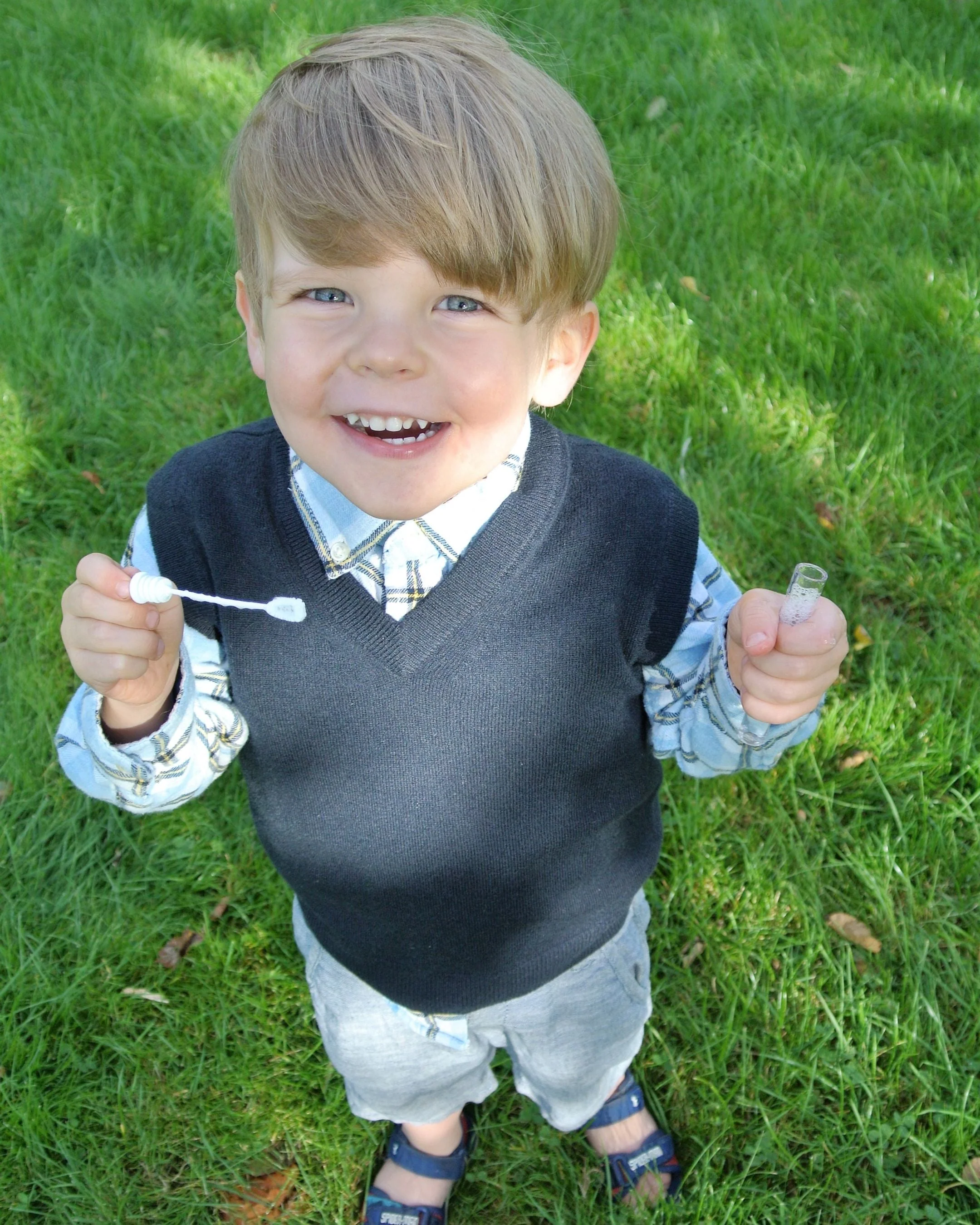 Boys Cashmere Slipover Navy Blue