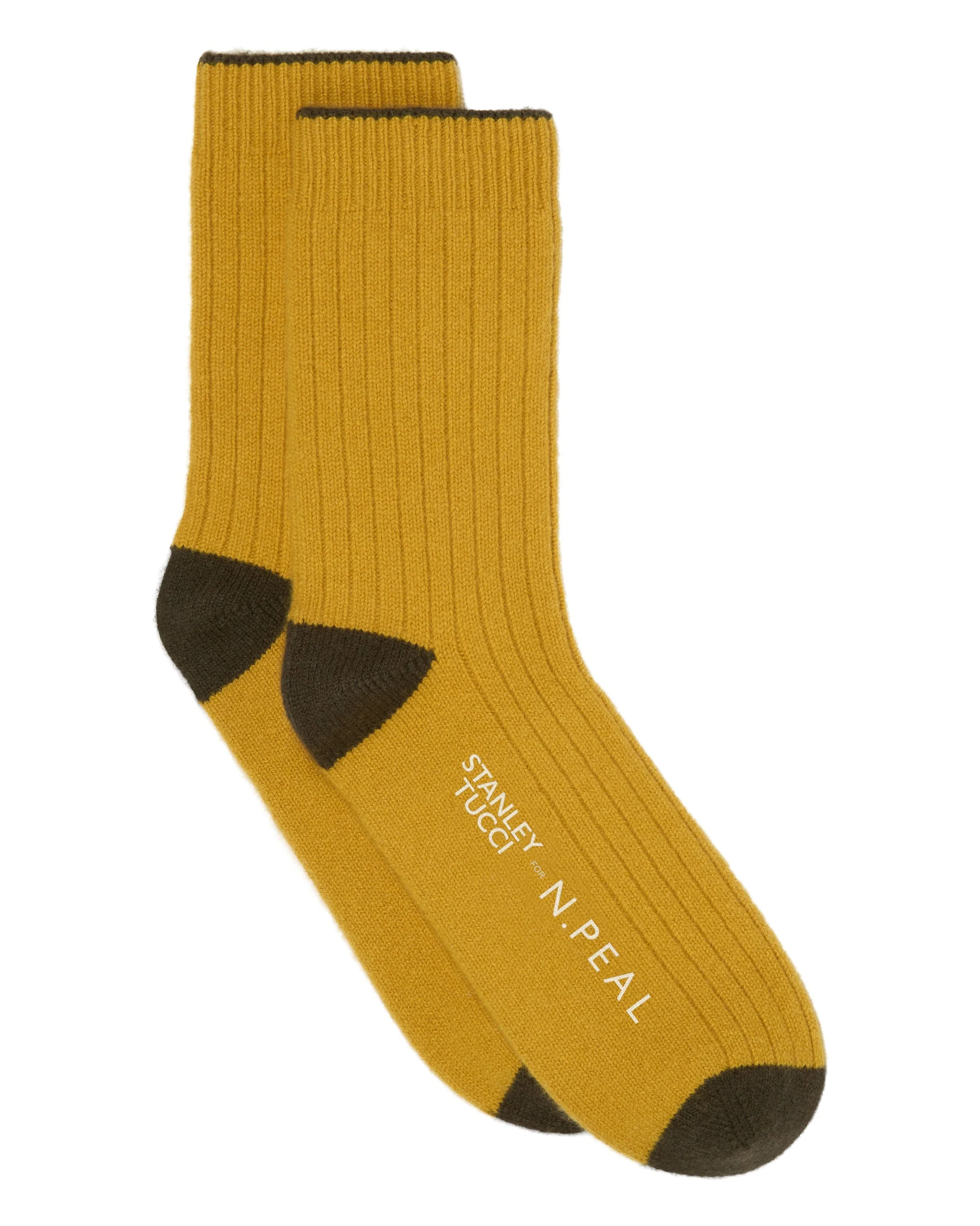 TUCCI TRAVEL SOCK Ochre Yellow + Olive Green