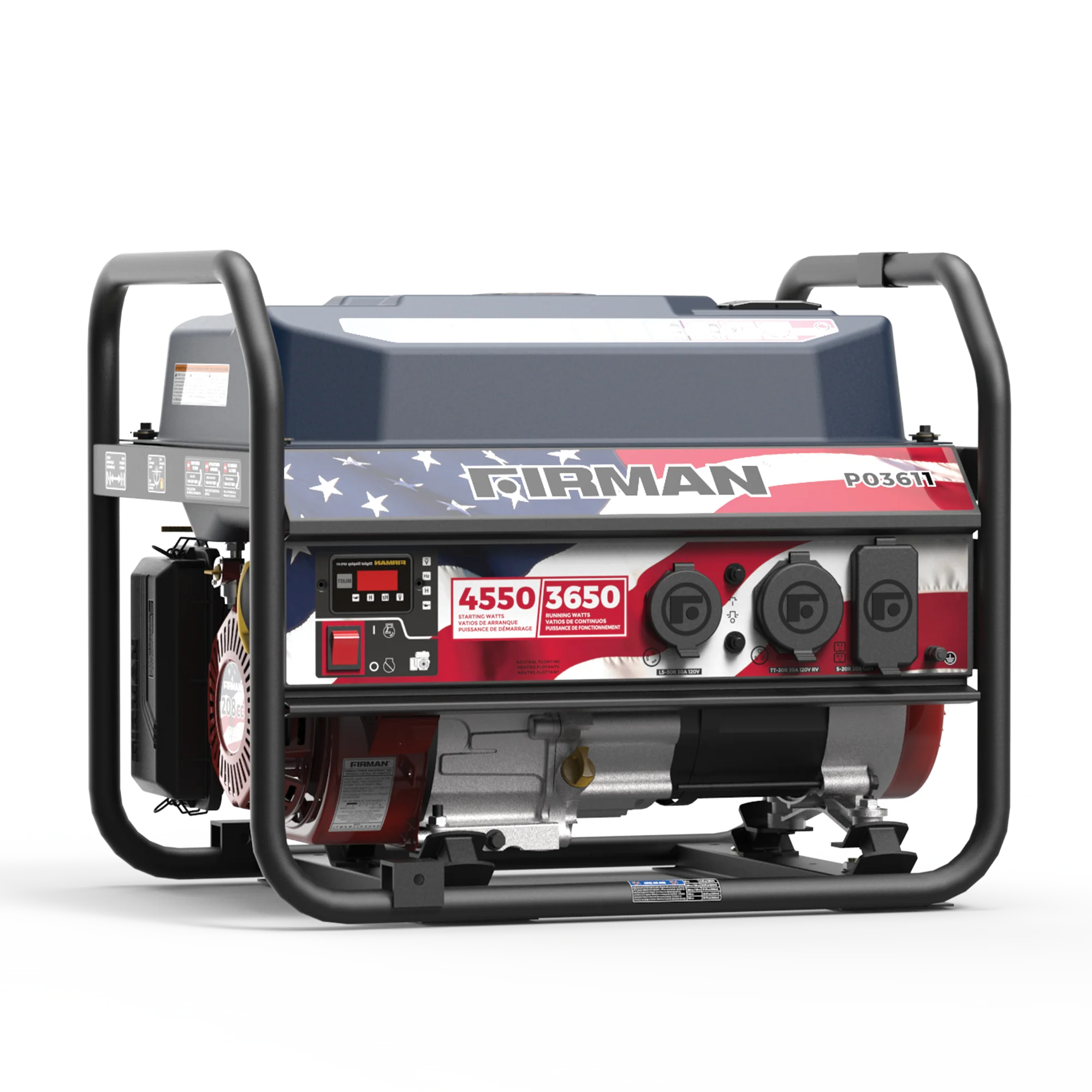 Gas Portable Generator 4550W Recoil Start 120V