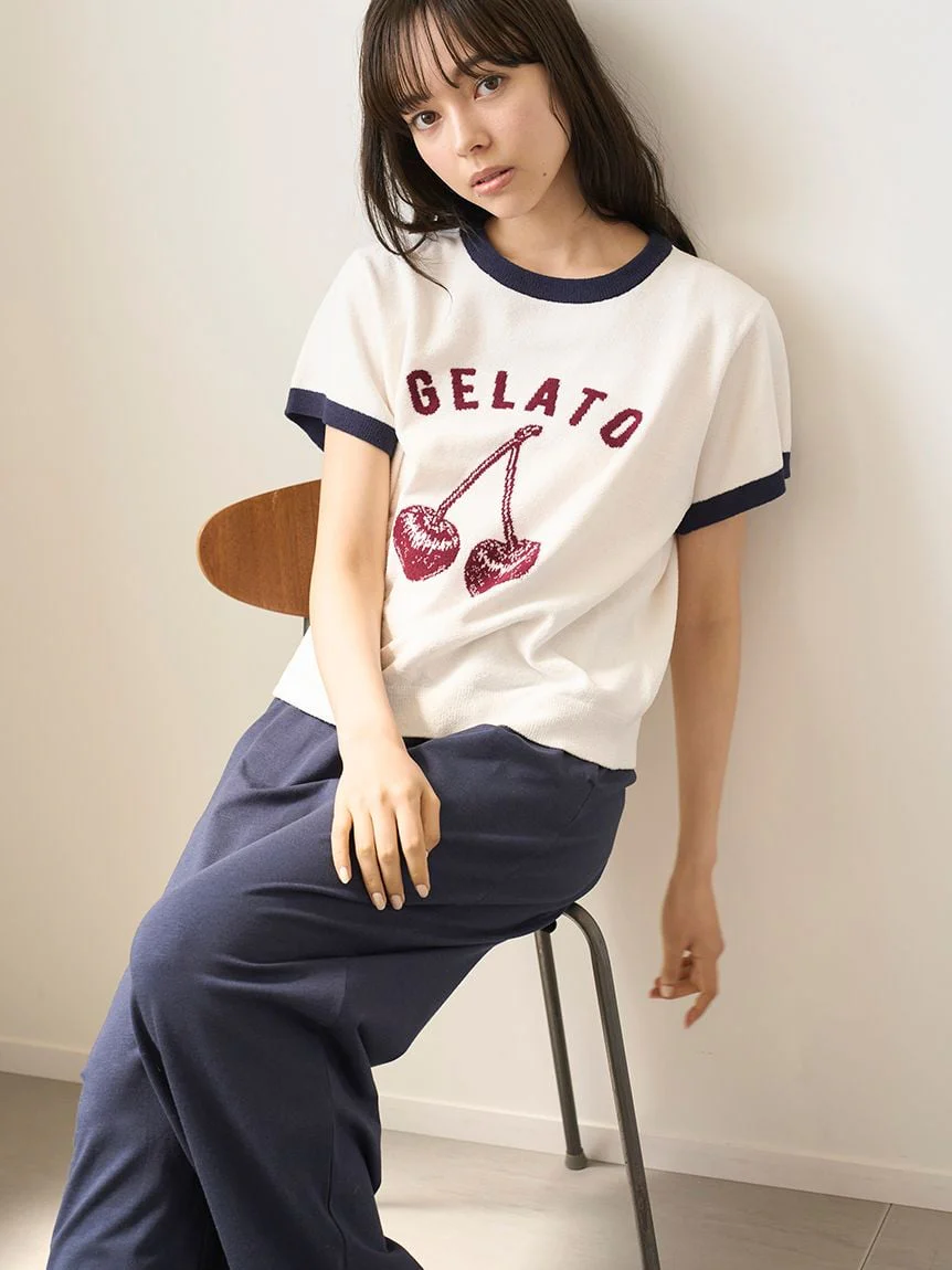 Airy Moco Variety Motif Jacquard Pullover