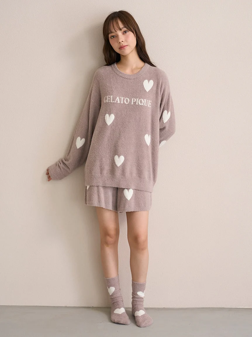 Warm Smoothie Heart Jacquard Pullover