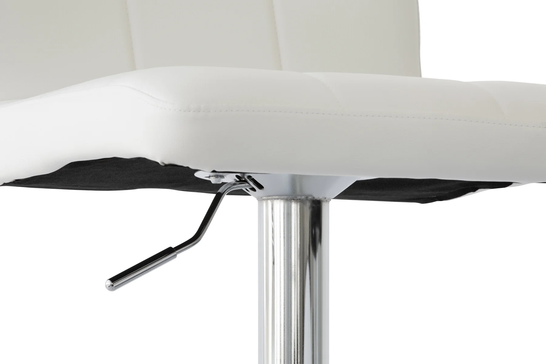 2 Diamond Style Padded Leather Barstools (White) w/ Adjustable Height, 82-103cm