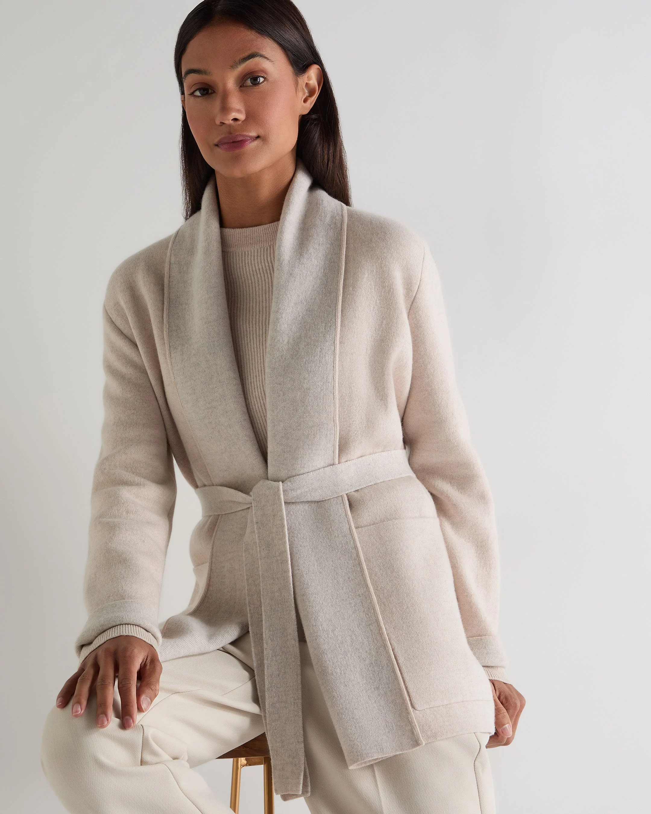 Women's Milano Cashmere Cardigan Ecru White