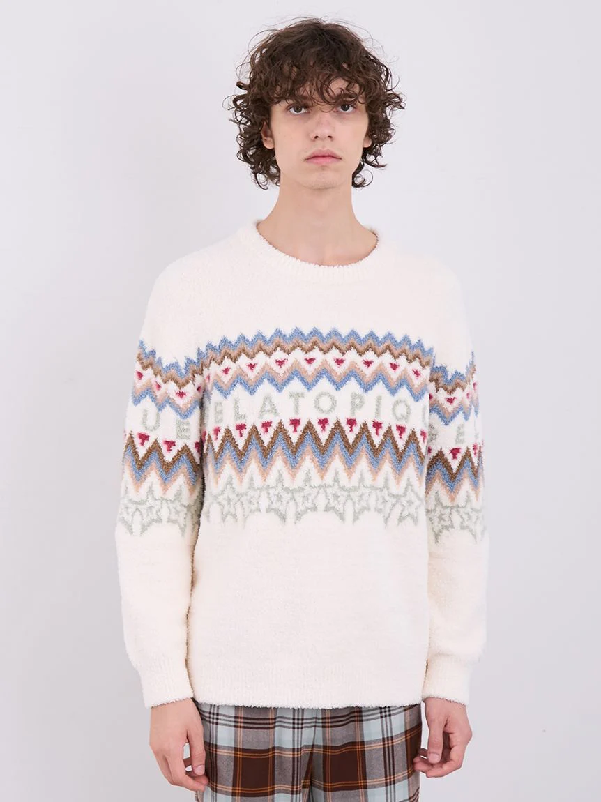 MENS Powder Fair Isle Jacquard Pullover Sweater