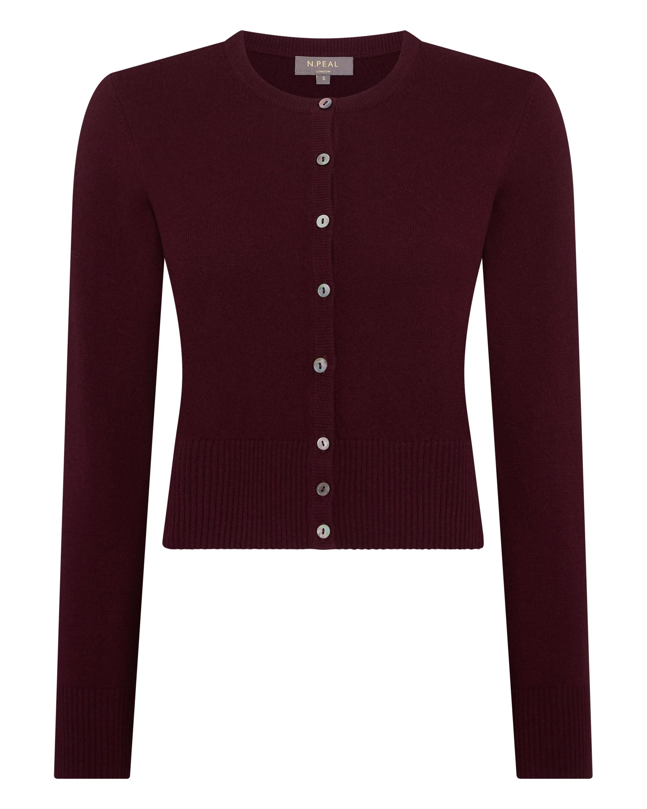 Women's Ivy Cropped Cashmere Cardigan Bordeaux Red
