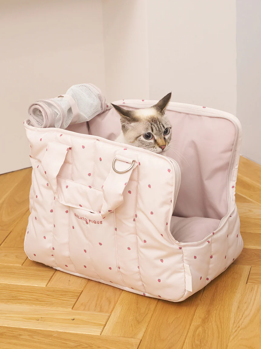 【CAT&DOG】Mini-size Strawberry Quilting Carrier Bag