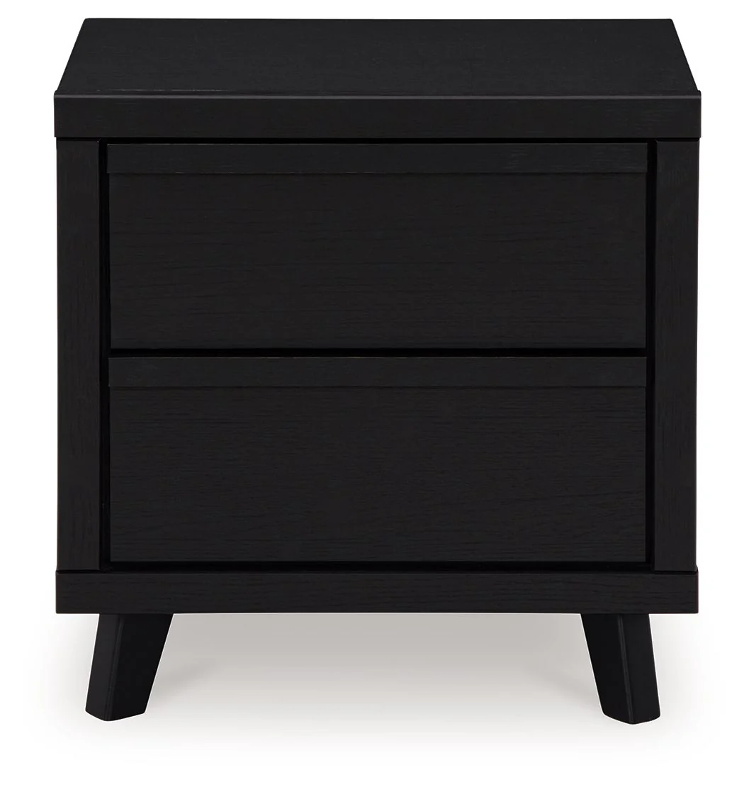 Danziar - Two Drawer Night Stand - Black