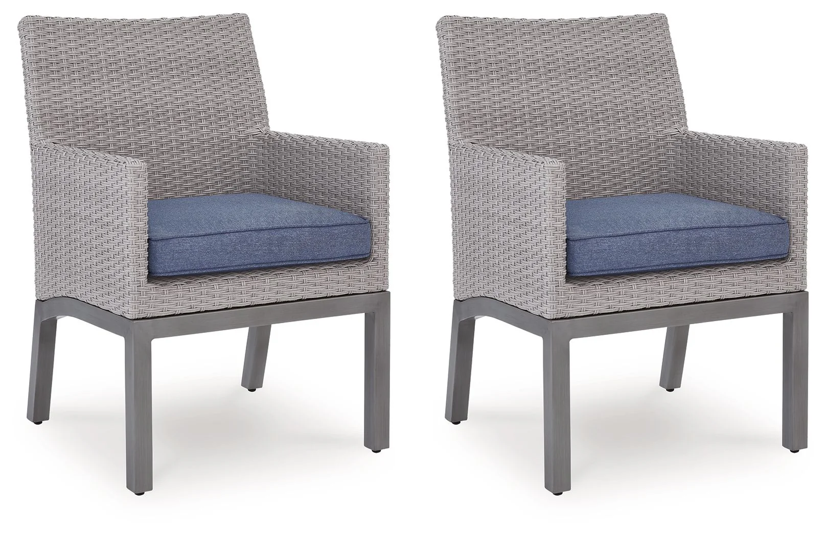 Half Moon Beach - Arm Chair With Cushion (Set of 2) - Blue / Gray