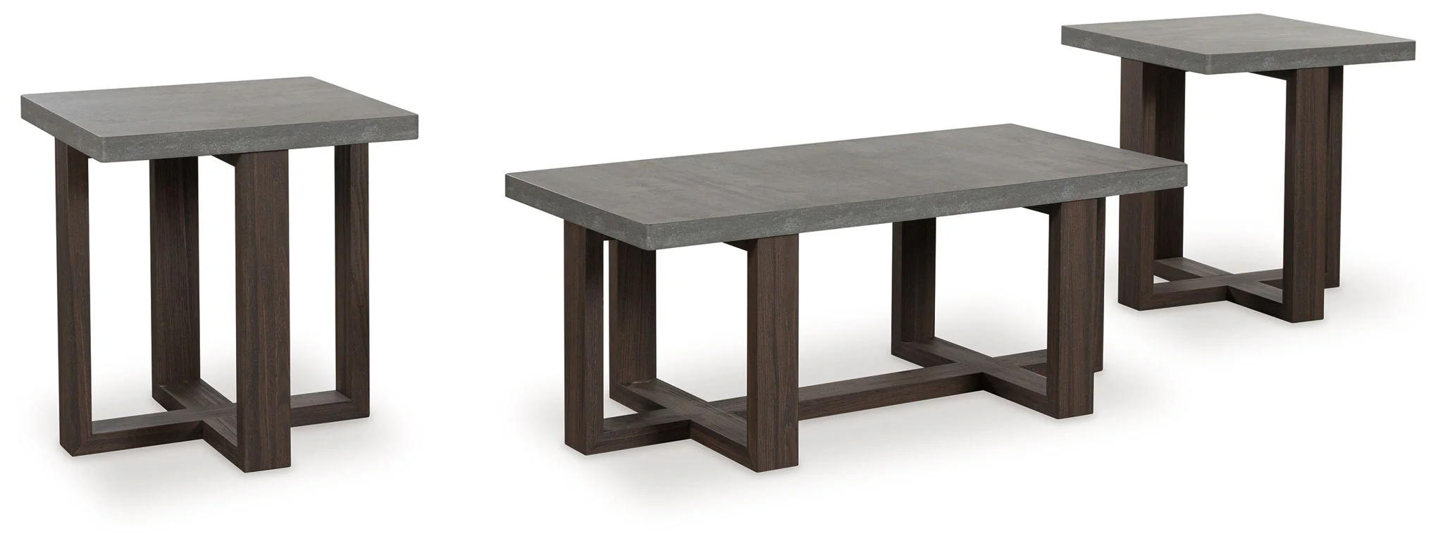 Dynnford - Occasional Table Set (Set of 3) - Gray / Brown