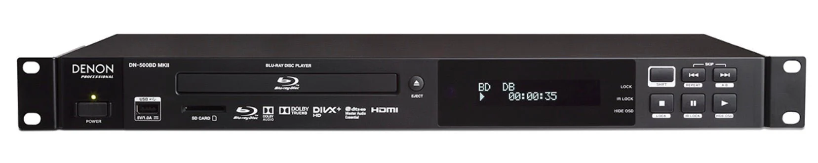 Denon DN-500BD MKII Region Free Blu-ray player with Analog and Digital Audio Output Rack Mountable