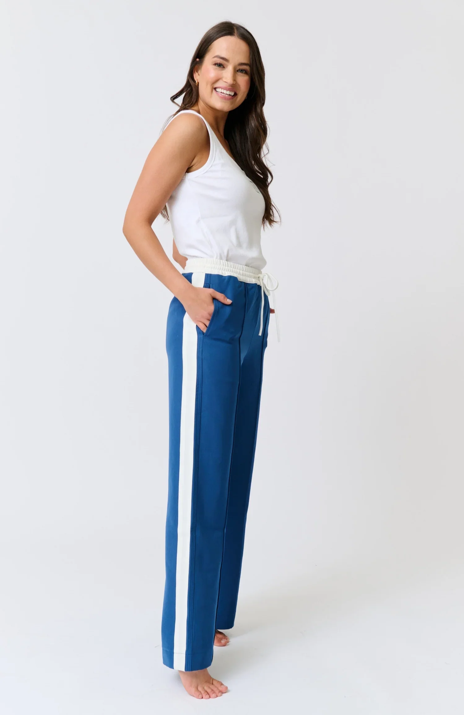 Lottie Pant - Navy / White
