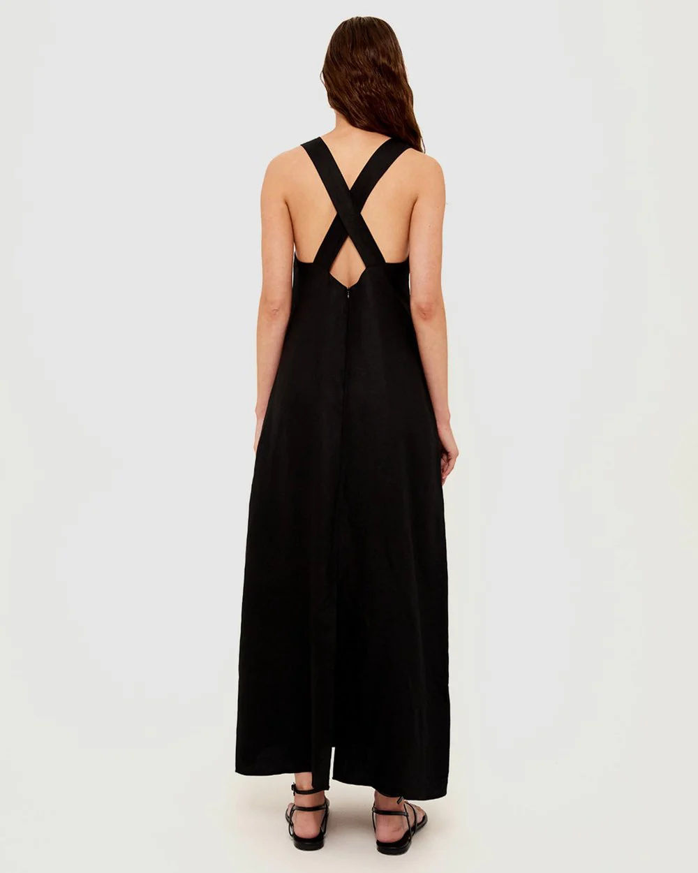 Sabine Cross Back Maxi Dress - Black