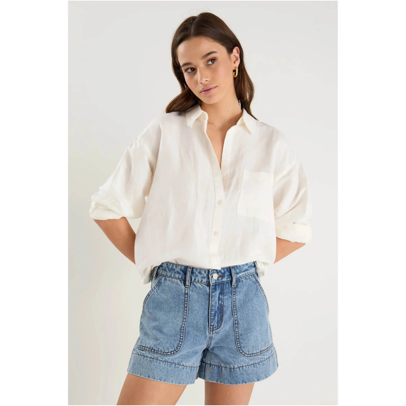 Kindly Mid Blue Pocket Denim Short