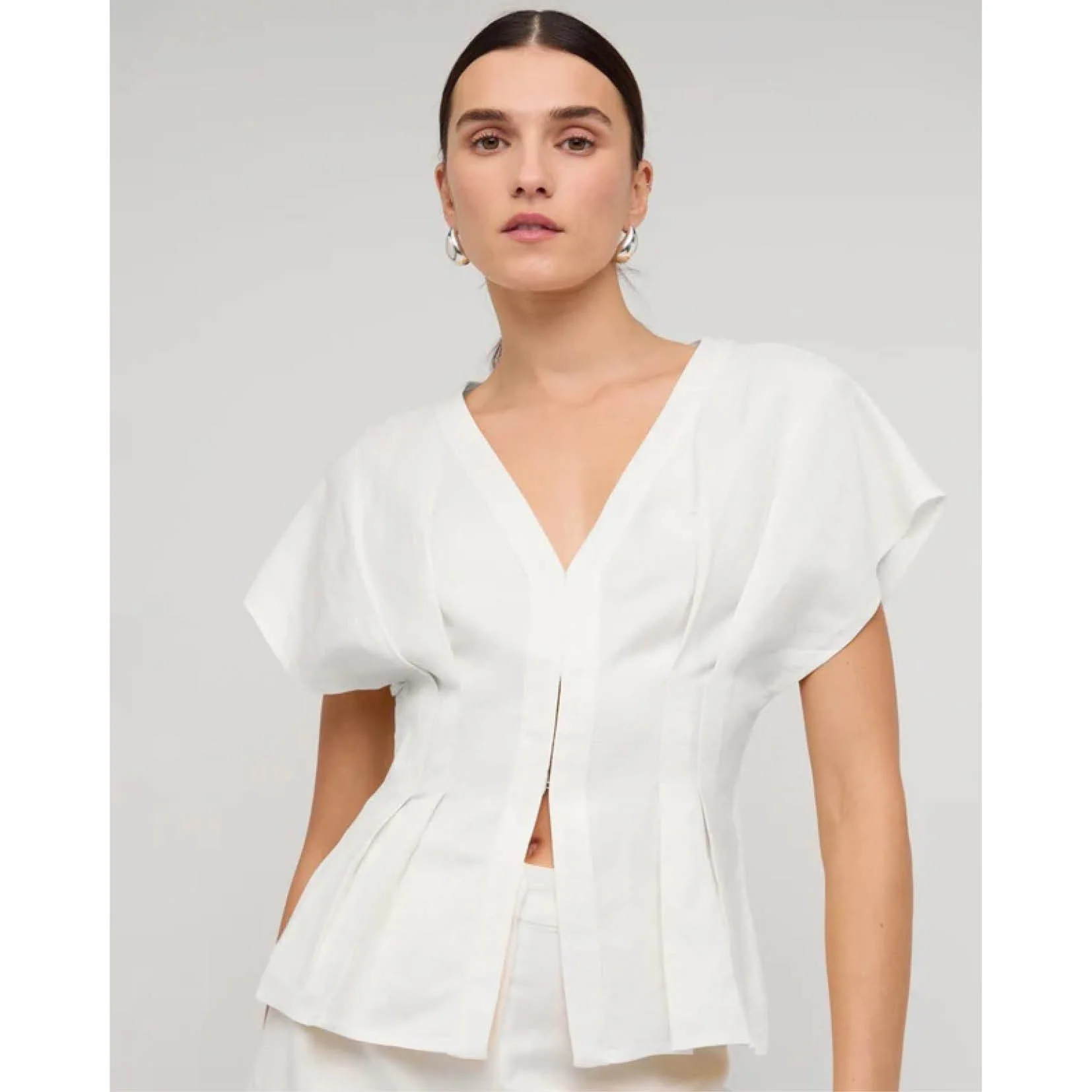 Estelle Pleated Blouse - White