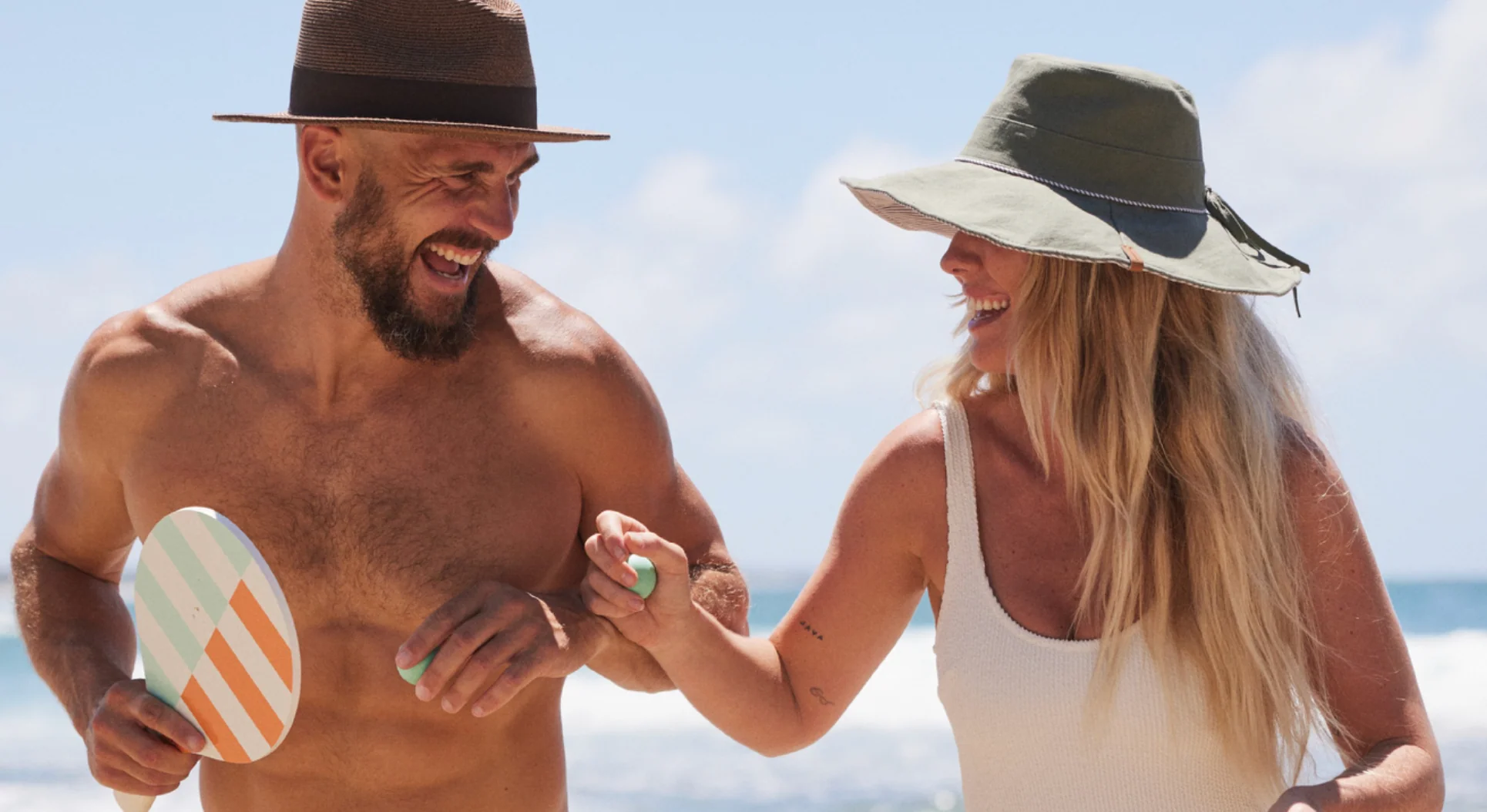 Womens Floppy Hat - Shelly Beach / Olive OS