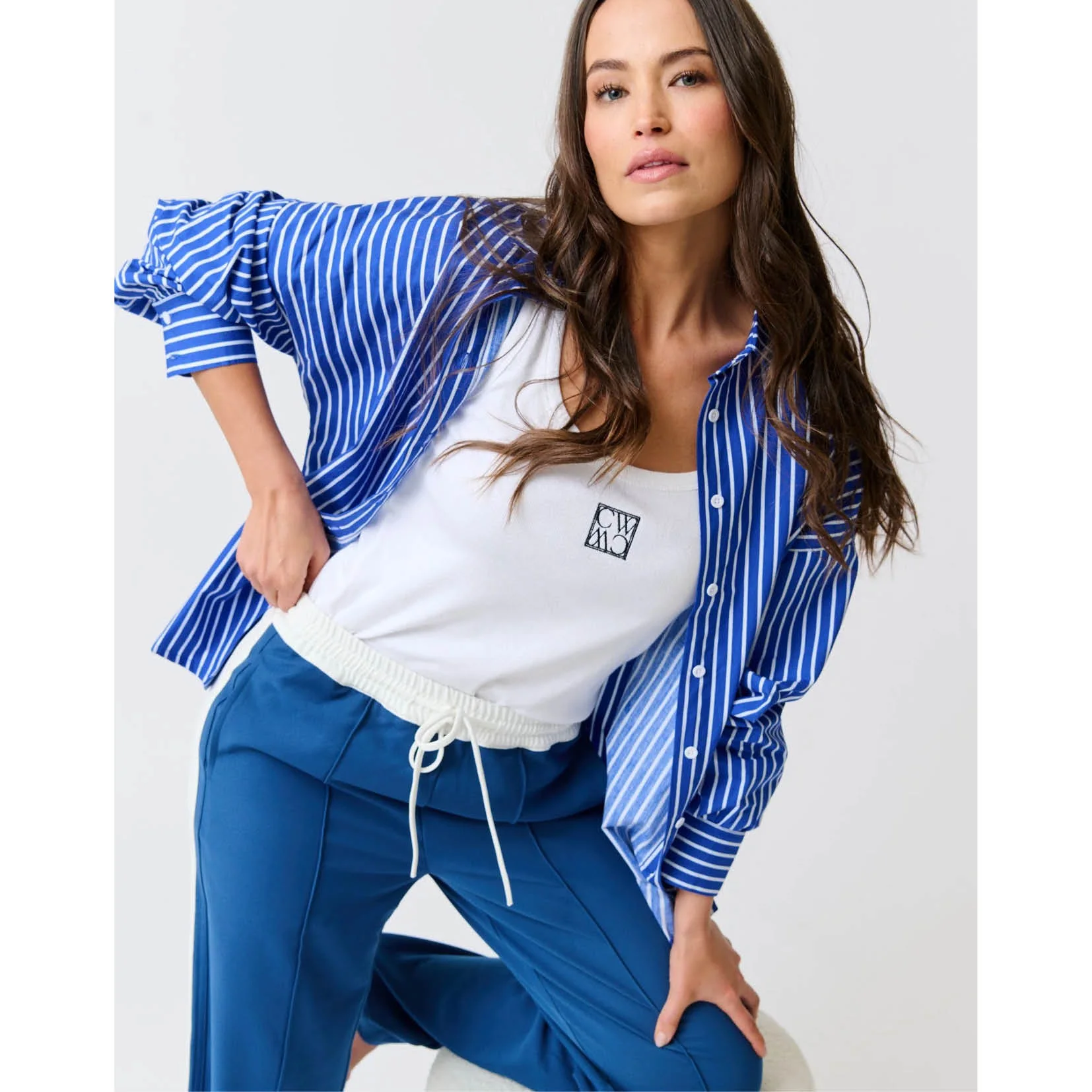 Tammy Shirt -  Cobalt Stripe