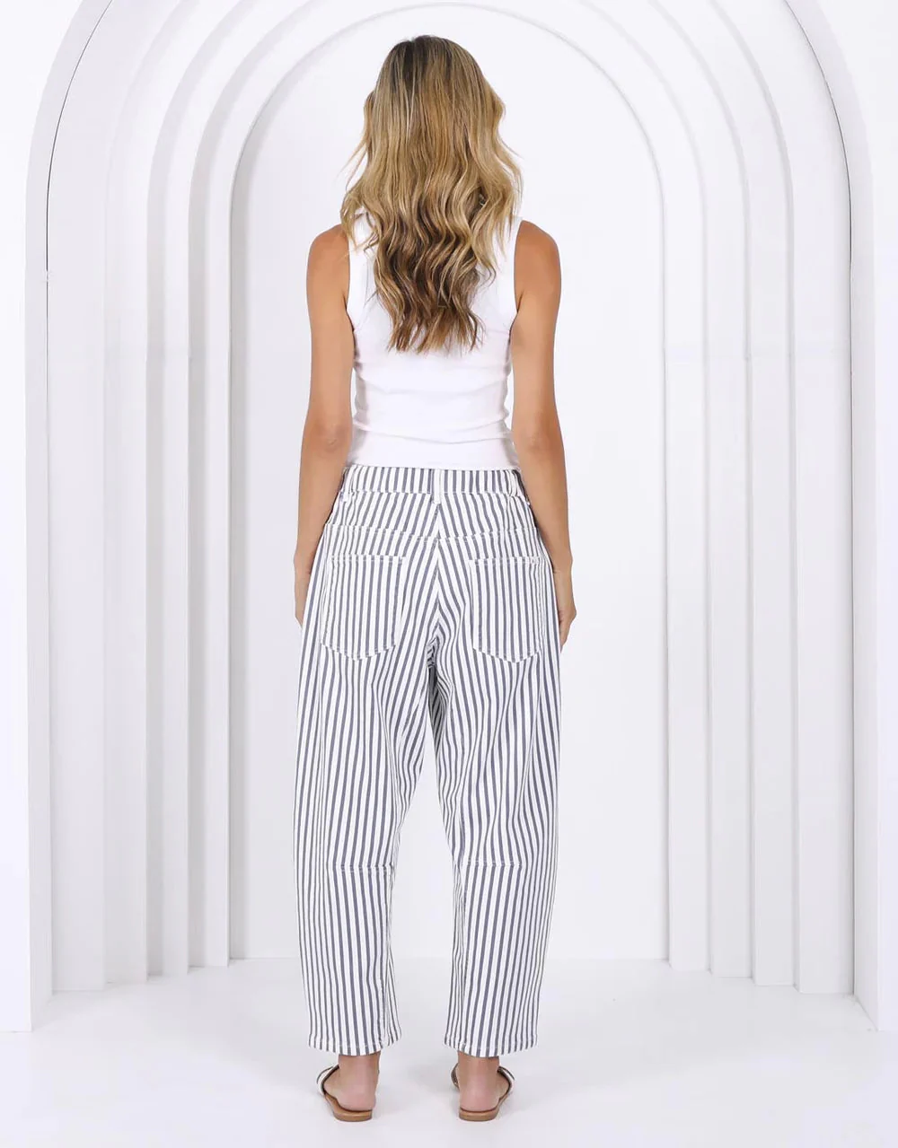 Carter Barrel Jean - Blue/White Stripe