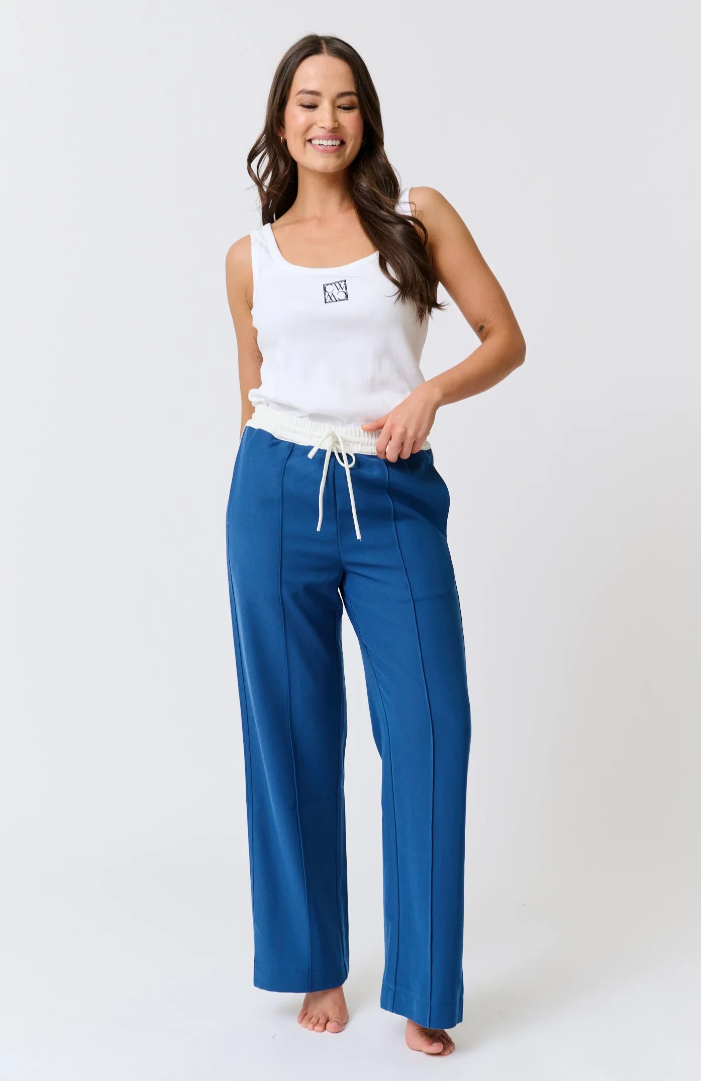 Lottie Pant - Navy / White