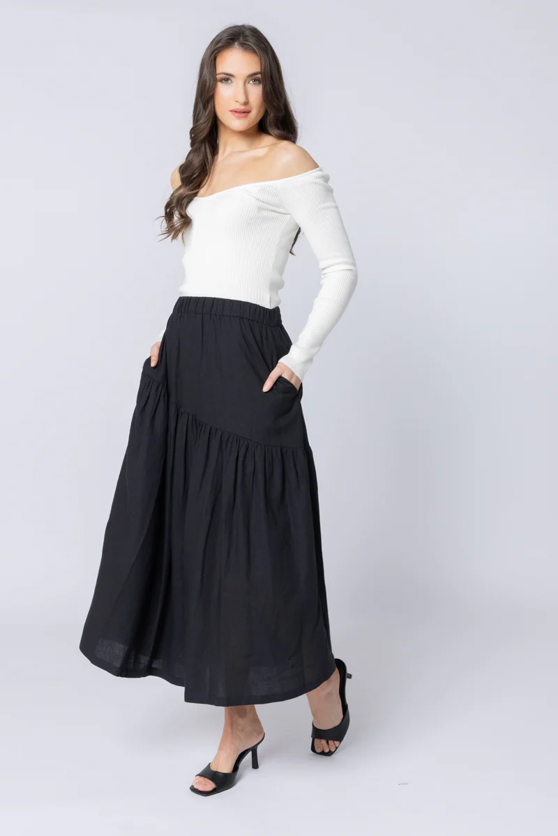 Devine Maxi Skirt - Black (SL3558-5