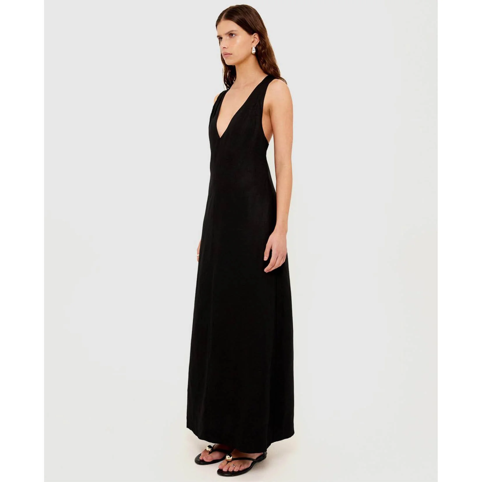 Sabine Cross Back Maxi Dress - Black