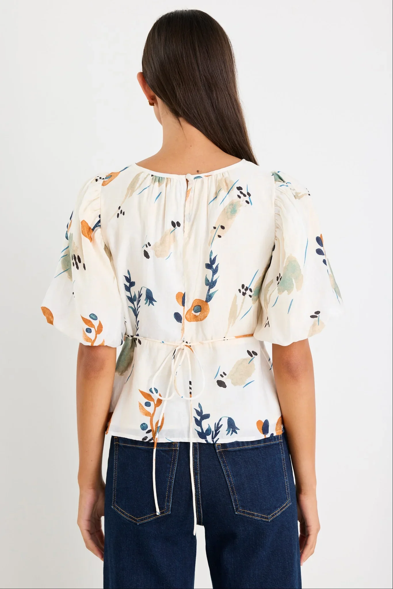 Finali Botanical Bubble Sleeve Top