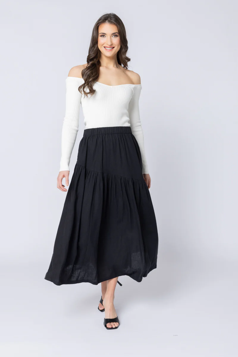 Devine Maxi Skirt - Black (SL3558-5