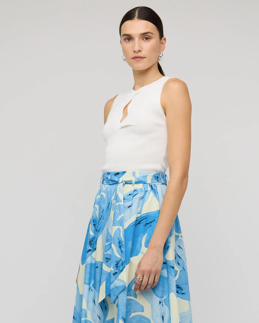 Arden Cutout Knit Top - White