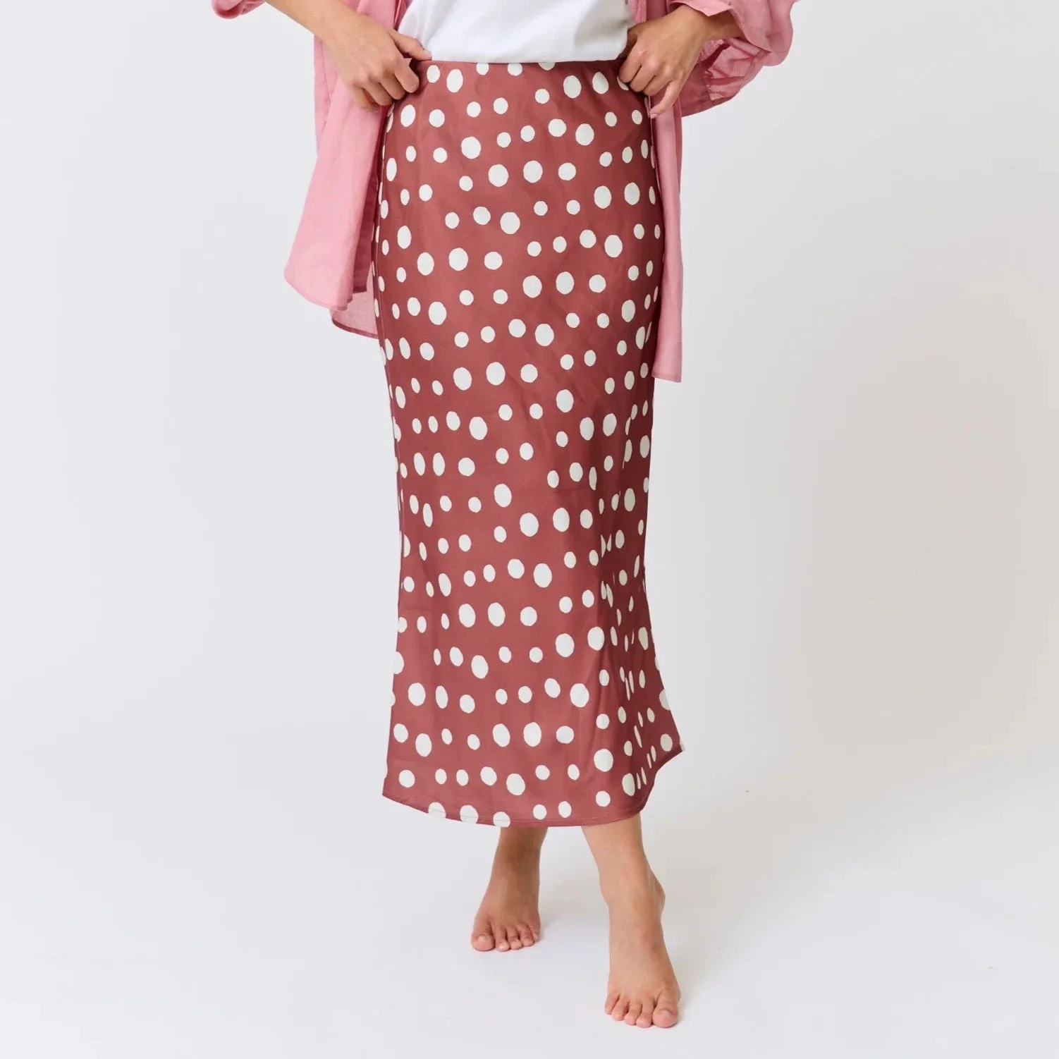 CW Millie Slip Skirt  Rust / Cream Spot
