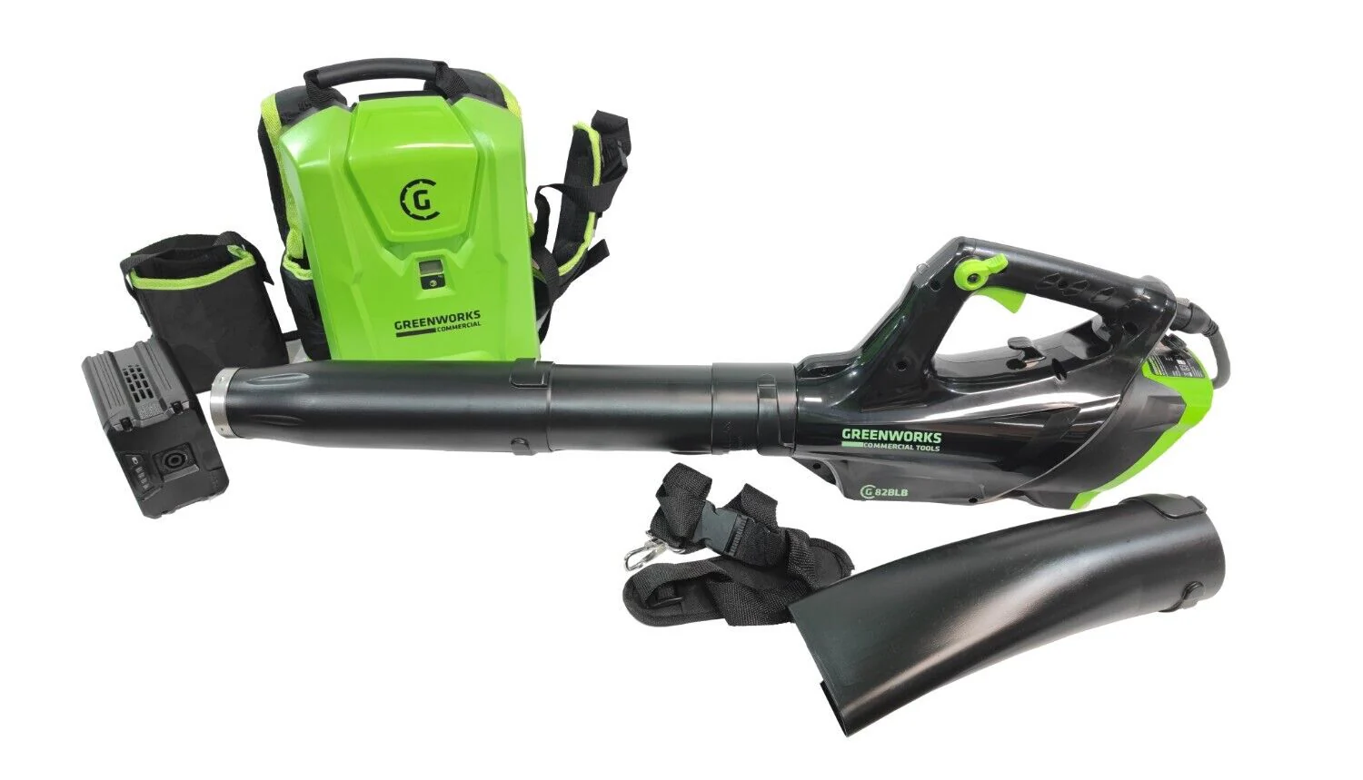 2025 Soplador de hojas Greenworks 82 V GC82BLB con batería mochila 82 V 12.5 Ah (900 Wh)