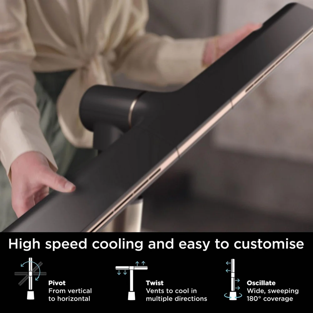 2025 Ventilador de enfriamiento multidireccional TurboBlade Shark TF200SUK – Flujo de aire potente sin aspas con control personalizado de enfriamiento