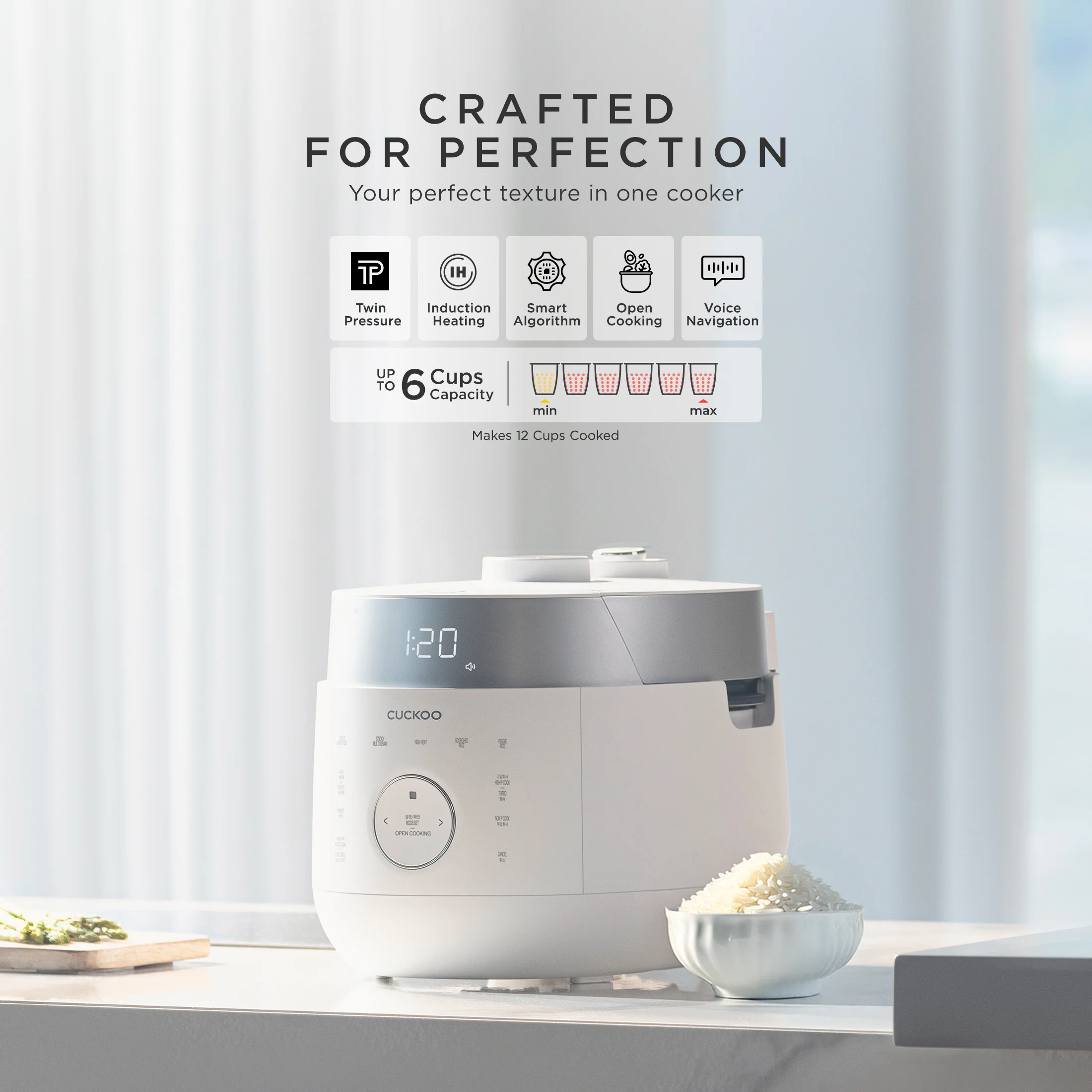 2025 Olla Arrocera de Doble Presión por Inducción 6 tazas (CRP-LHTR0609F)