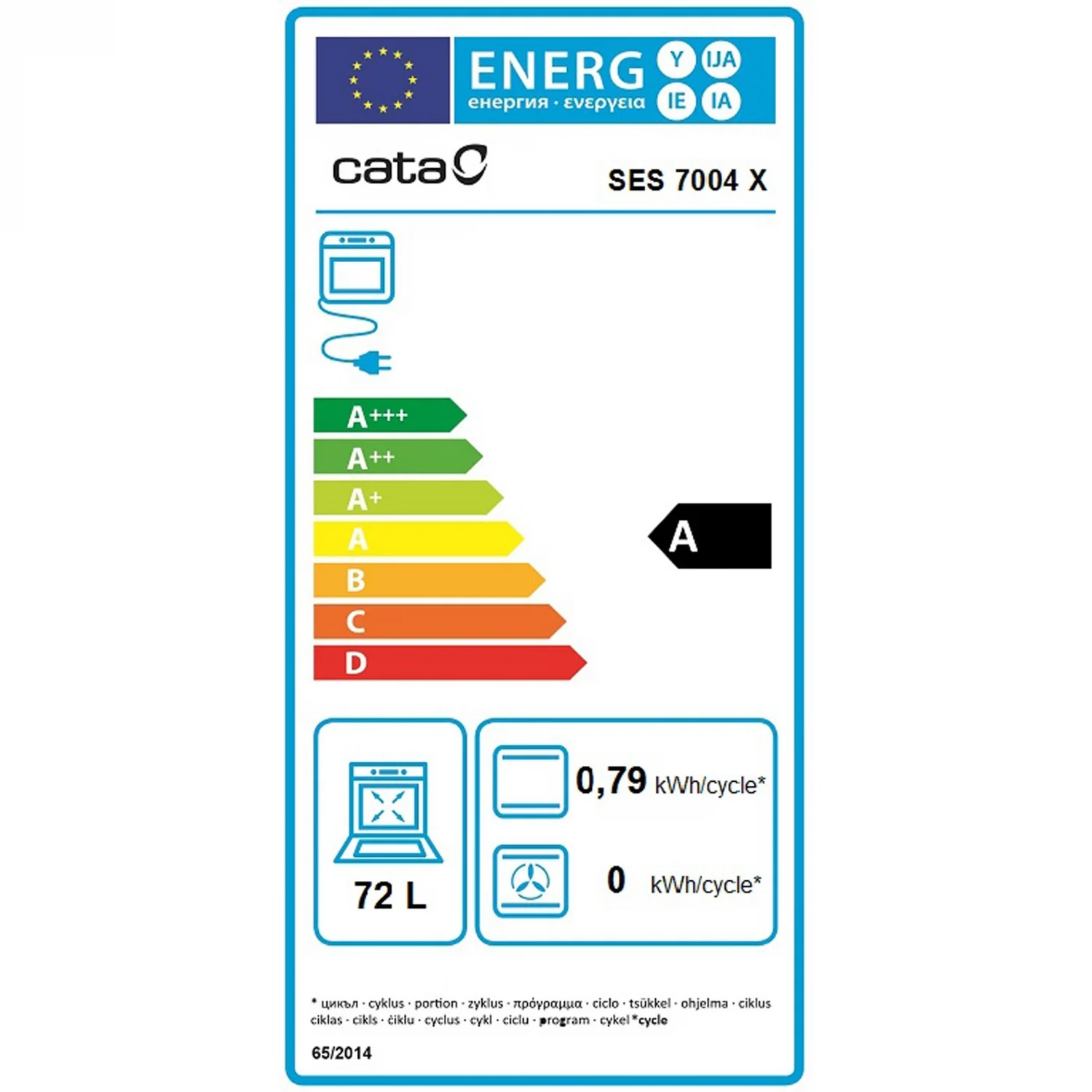 Horno Estático Cata A SES 7004 X