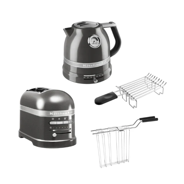 2025 Set de desayuno KitchenAid Artisan que incluye hervidor 5KEK1522. tostadora de 2 ranuras 5KMT2204 y tostadora para panecillos