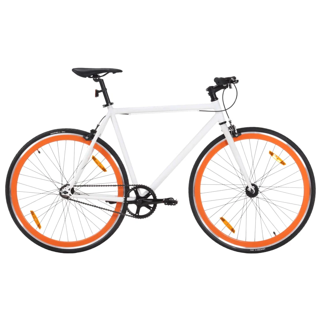 2025 Bicicleta de piñón fijo blanco y naranja 700c 55 cm v7225