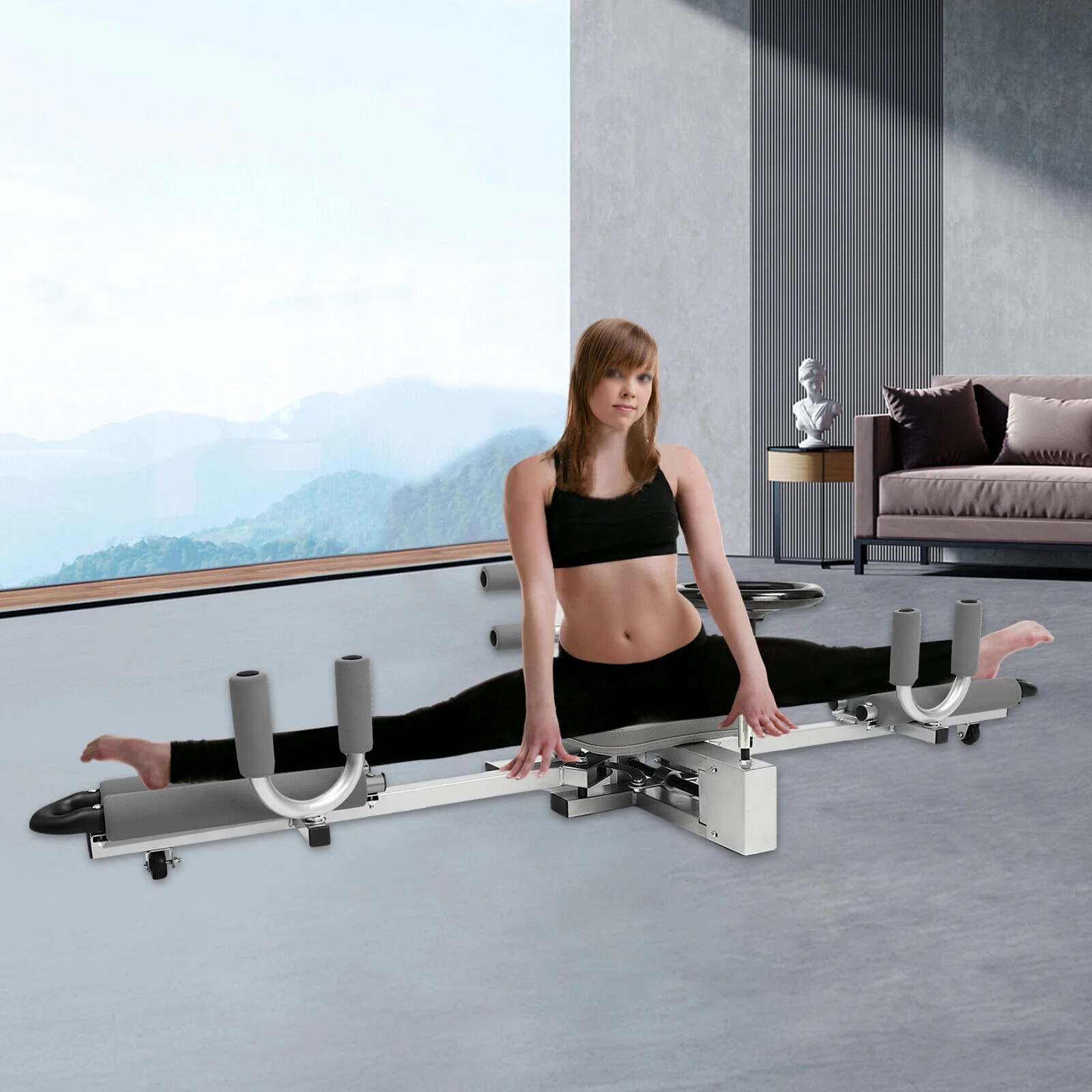 Máquina profesional de estiramiento de piernas Miu Meow (149 kg). dispositivo sólido para mejorar la flexibilidad. equipo de ejercicio para estocadas. ideal para yoga y gimnasio en casa.