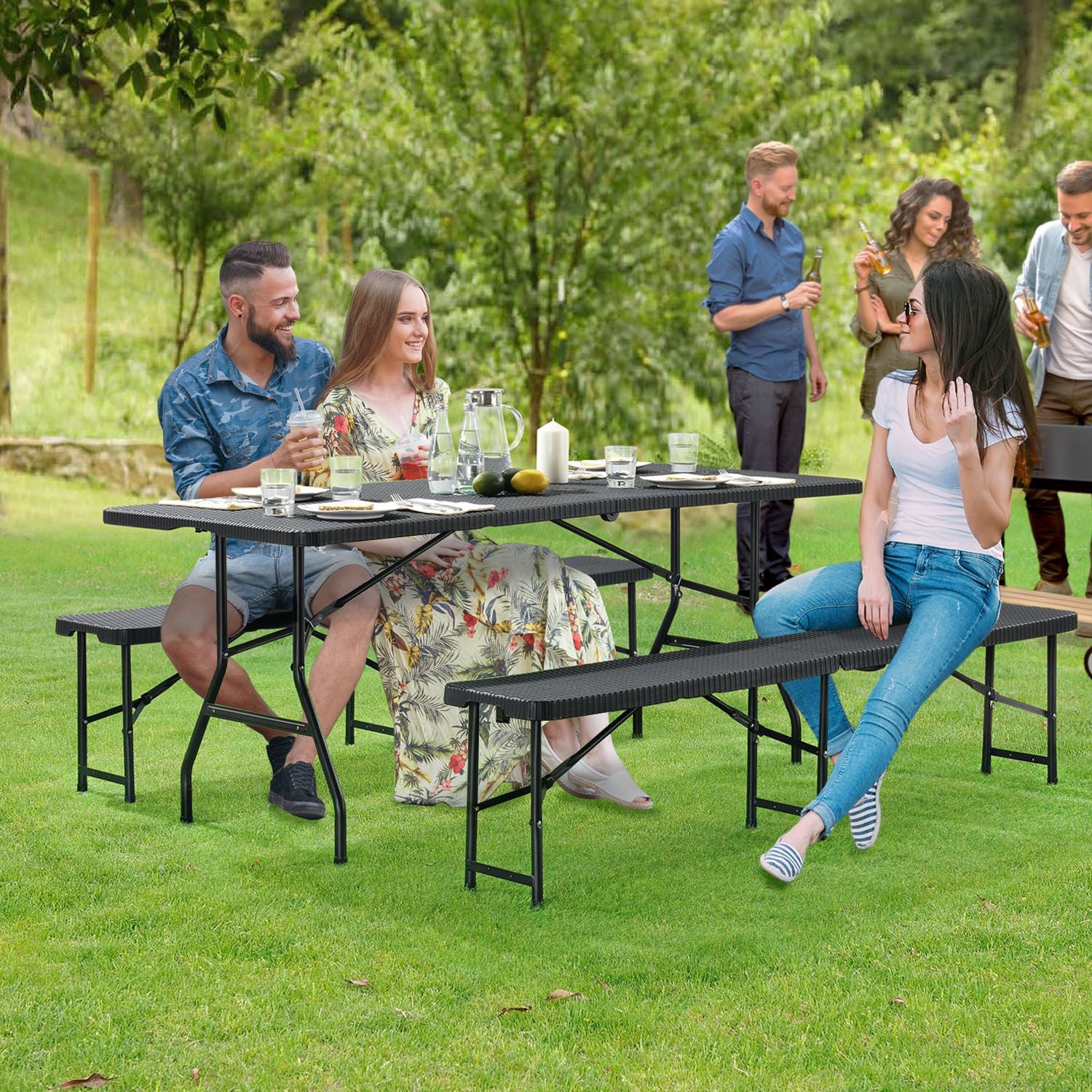 2025 Conjunto de mobiliario plegable para fiestas Amberg 180 cm