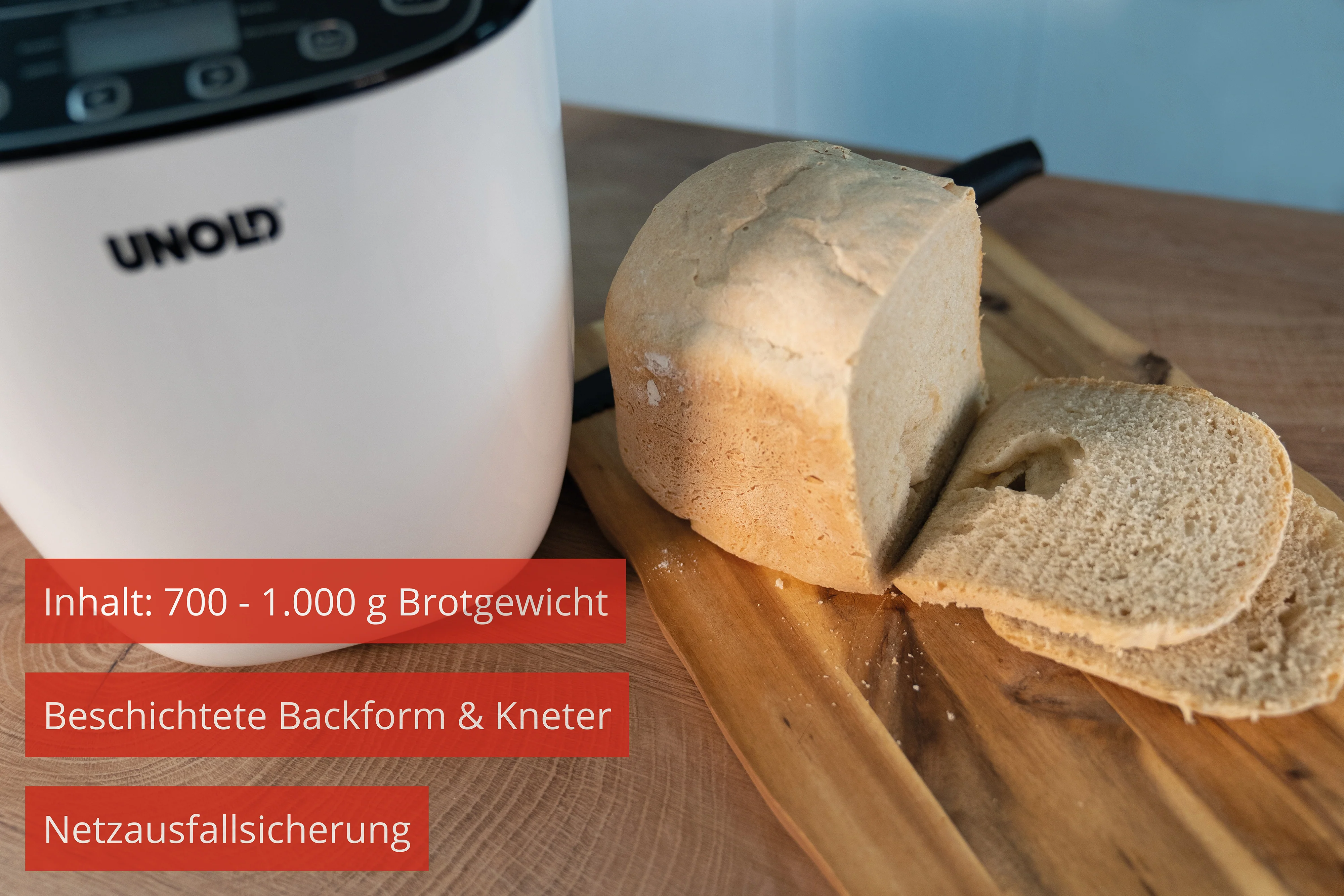 2025 Máquina de pan Unold 68010 Backmeister® Design 550 W con 12 programas y capacidad de 1.000 g