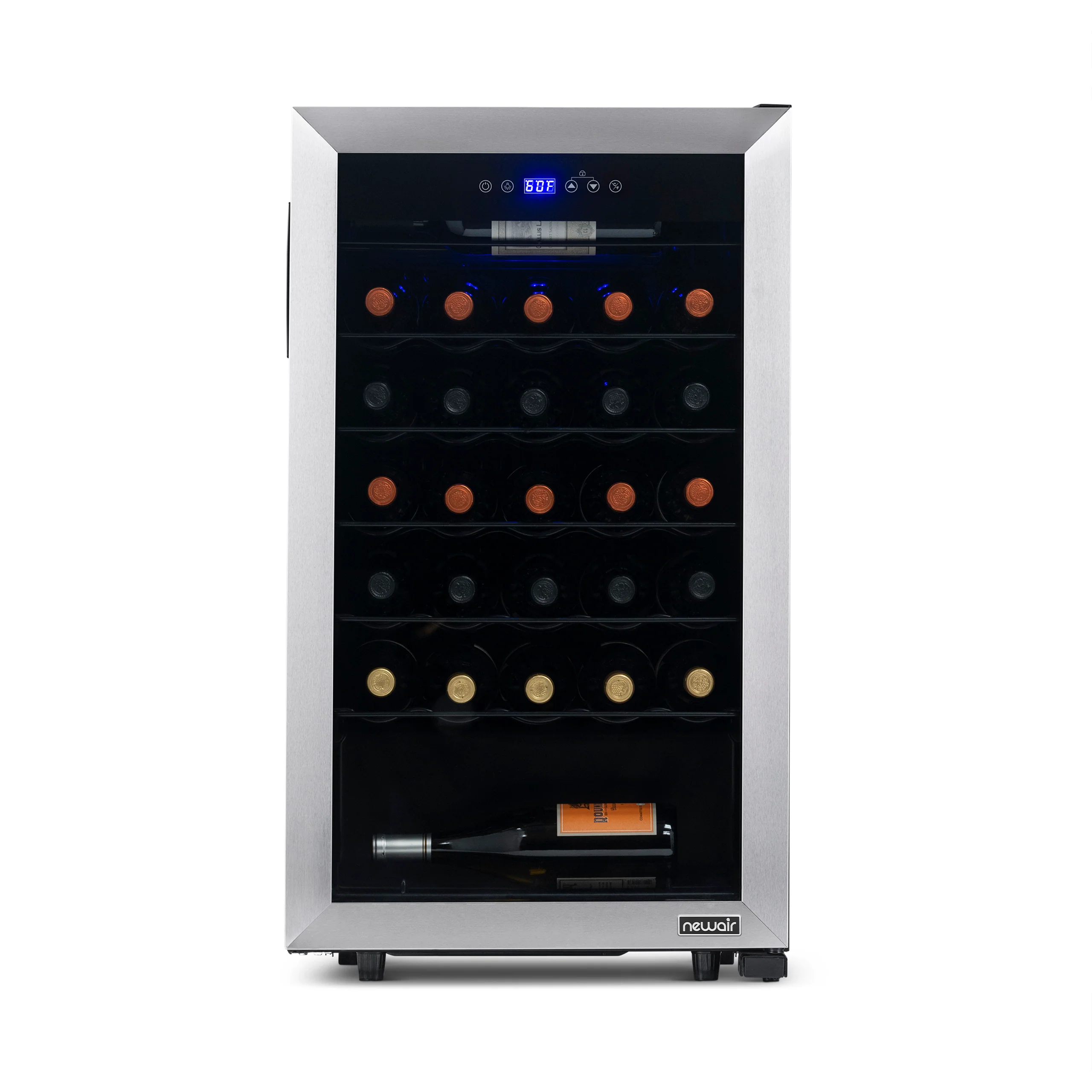 2025 Refrigerador de Vinos Independiente Newair® de Acero Inoxidable – 33 Botellas – 18.9