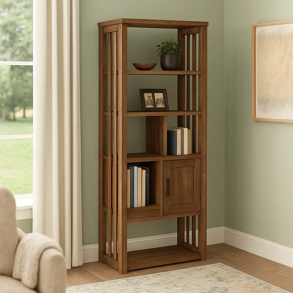 Vitrina con puerta de madera,5 estantes,estructura de madera,color roble,instalación en el suelo,dimensiones 60x30x180 cm - WOuthHY2iwlN