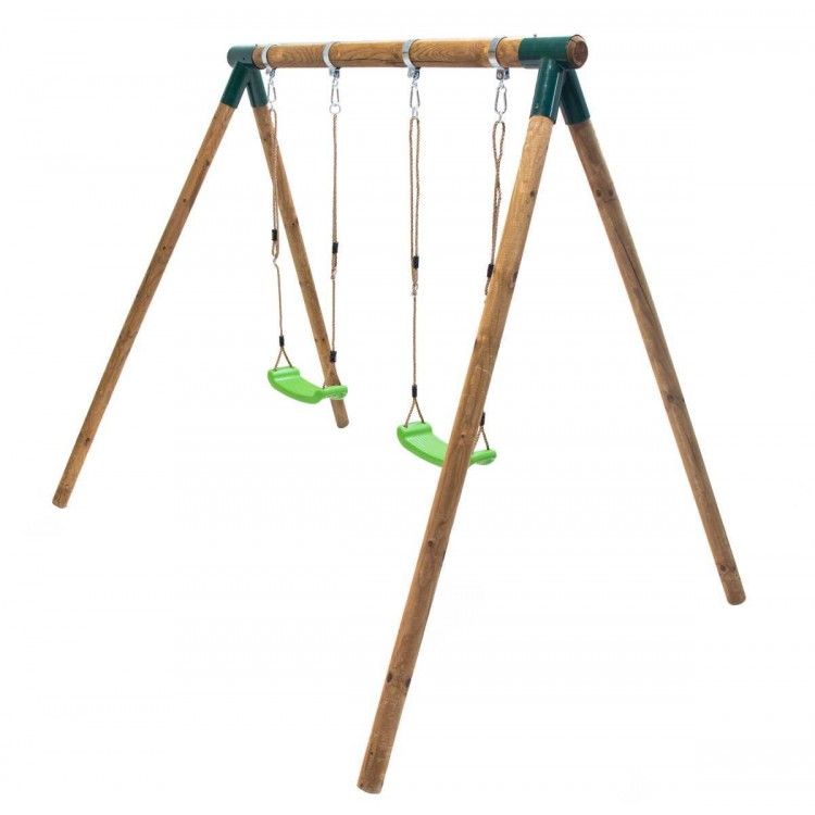 Columpio Doble De Madera Redonda Masgames Kibo Xl