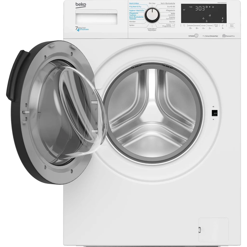 2025 Lavadora-secadora Beko WDW75141 Steam1 con puerta XL, 1400 rpm, con vapor