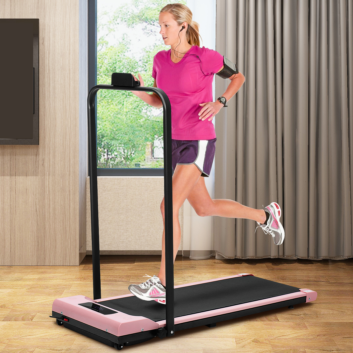 2025 Geemax Treadmill Eléctrica Plegable Compacta para Bajo Escritorio. Máquina de Ejercicio Motorizada. Máquina para Correr y Caminar con Control Remoto para Gimnasio en Casa (0.5-6.0MPH)