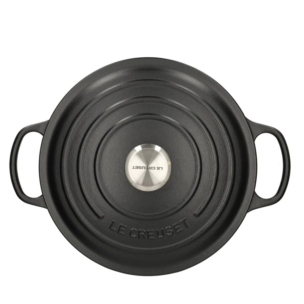 2025 Le Creuset - Sartén para asar / guisar Signature redonda Mate negro 28 cm 6.7 l (interior negro)