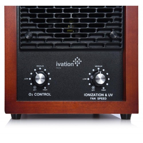 Purificador de aire Ivation 5 en 1 HEPA y generador de ozono, ionizador y desodorizador para espacios de hasta 3,700 pies cuadrados. Incluye filtros HEPA, de carbón y fotocatalíticos, con luz UV y generador de iones negativos.