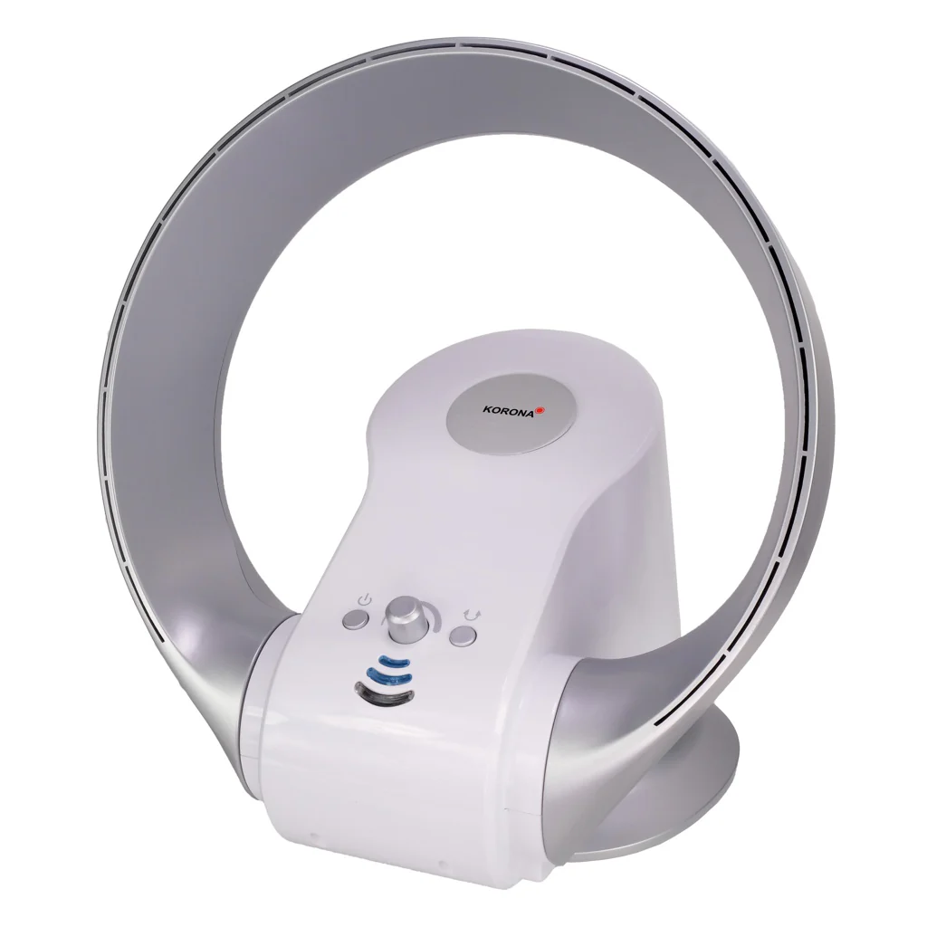2025 Ventilador de pared y de mesa sin aspas Korona 81008. 26 W. plata y blanco